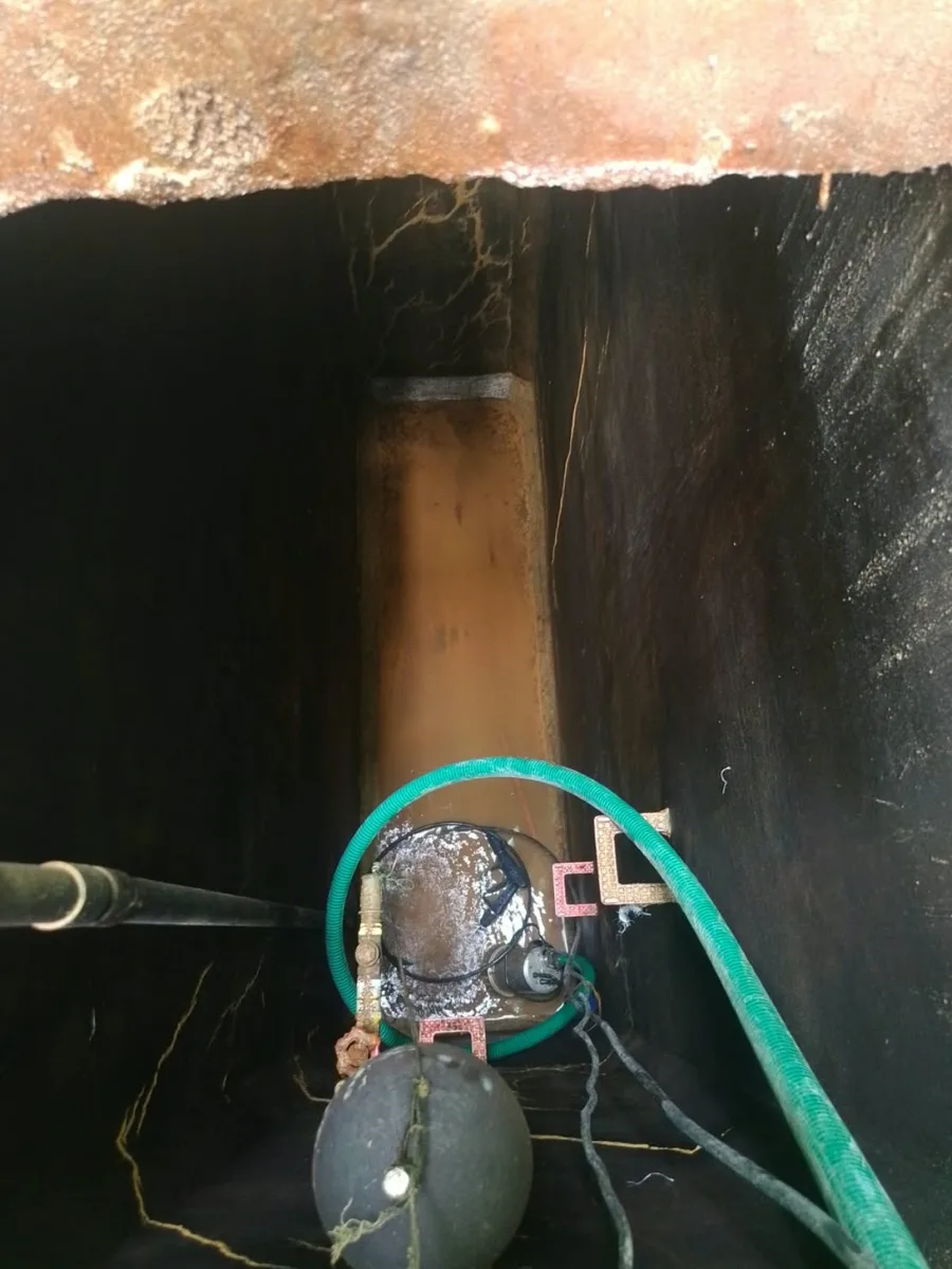 Concrete sump cleaning with equipment